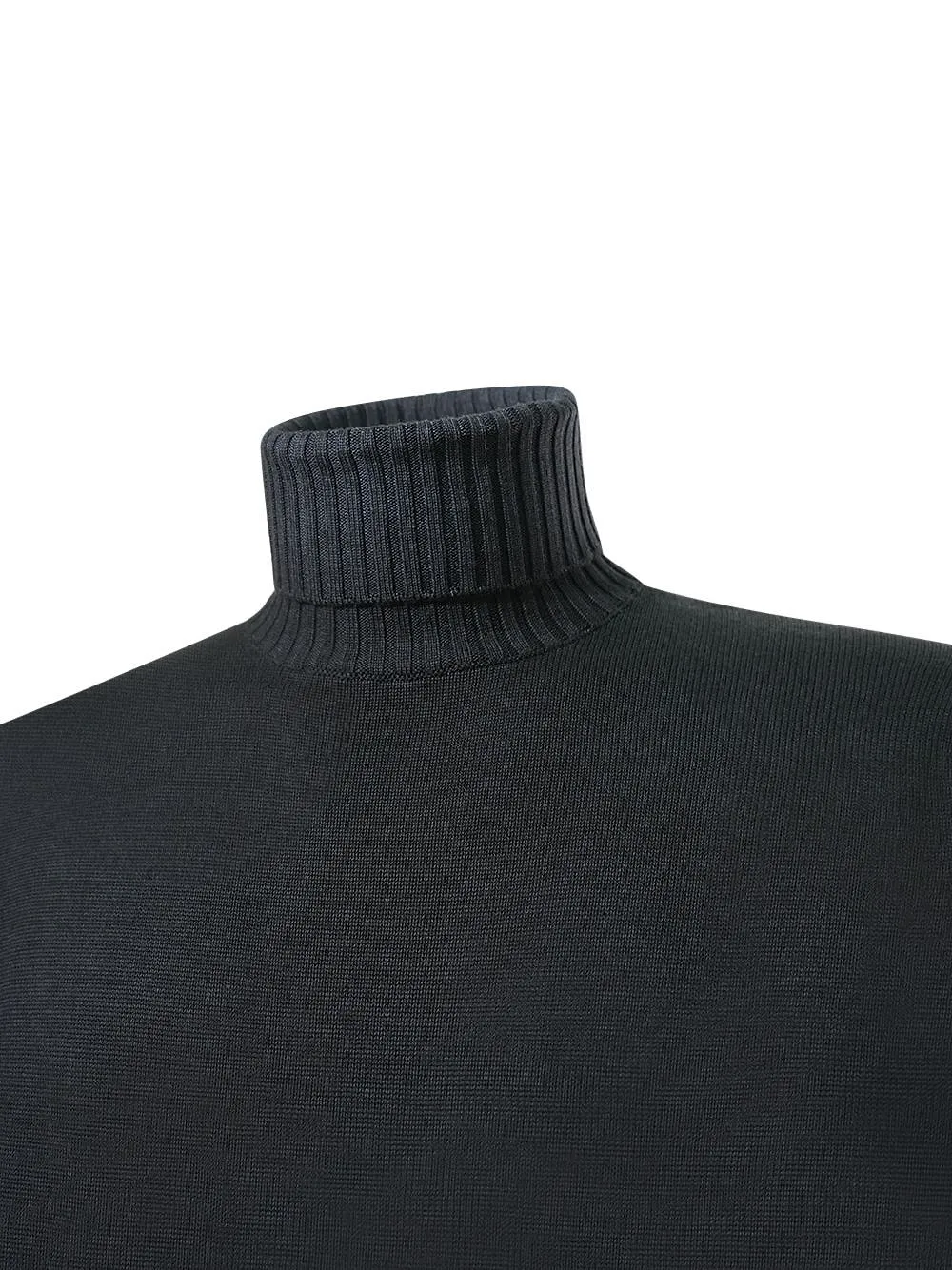 Arrows Ribbed Turtleneck Knitted Sweater