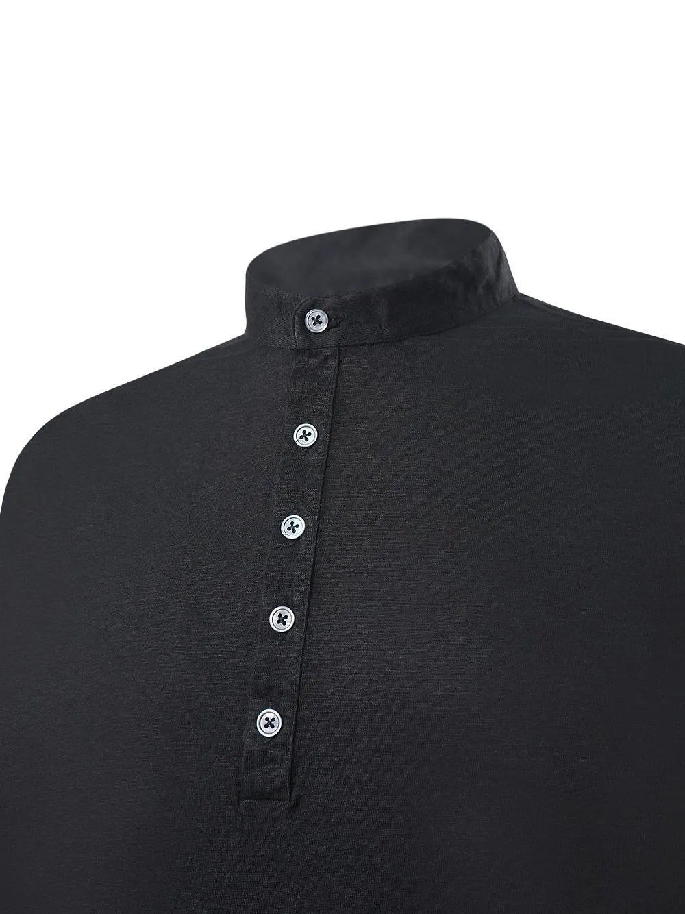 Arrows Stand-Collar Five-Button Polo Shirt