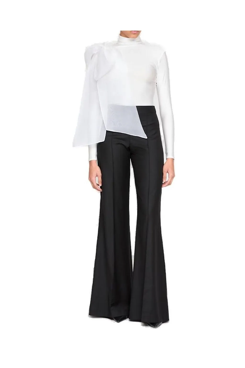 Atu Body Couture Organza Bow Turtleneck Top