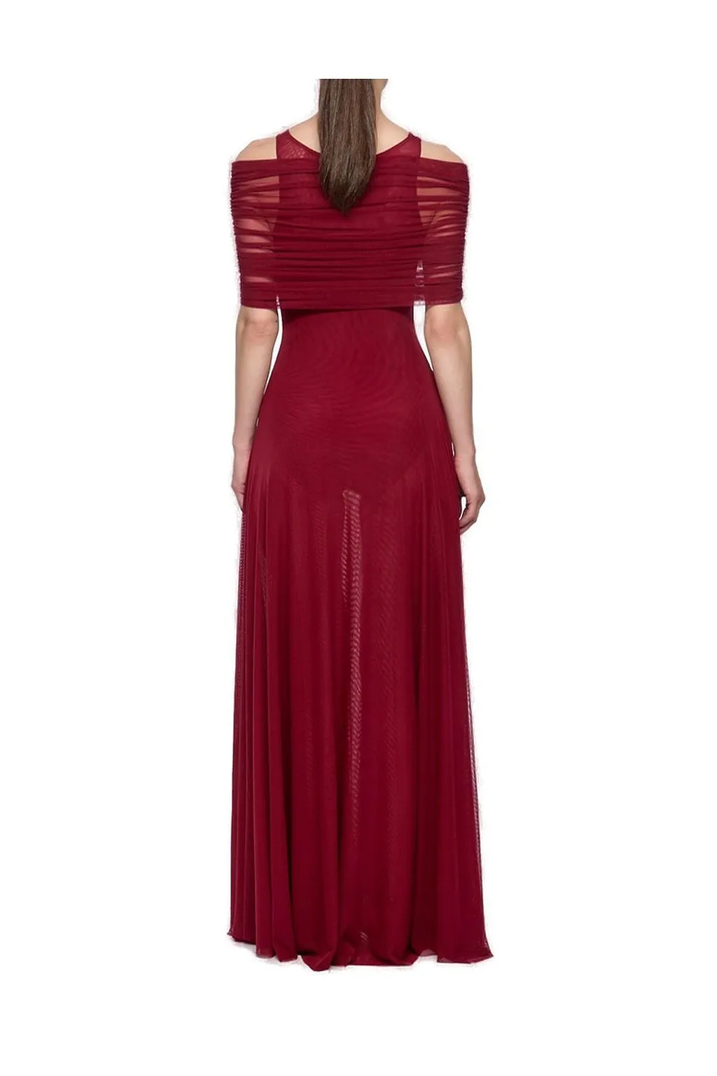 Atu Body Couture Round Neck Mesh Maxi Dress