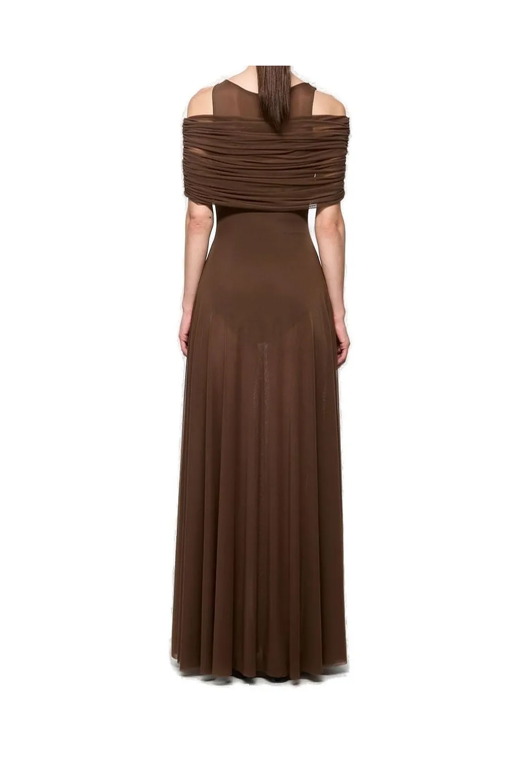 Atu Body Couture Round Neck Mesh Maxi Dress