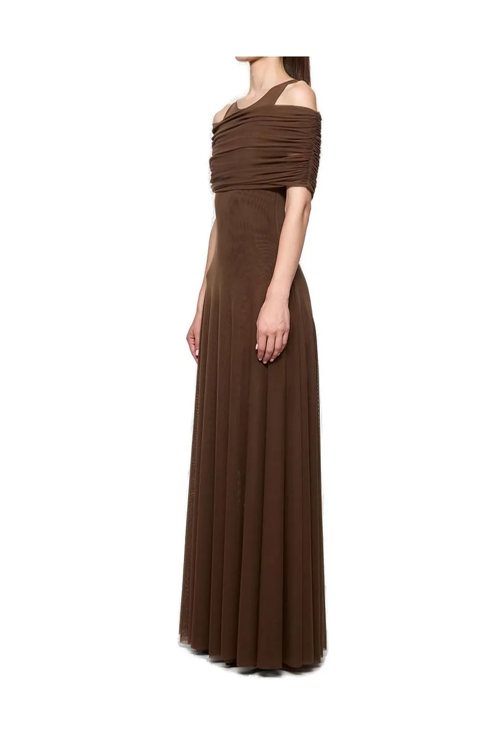 Atu Body Couture Round Neck Mesh Maxi Dress