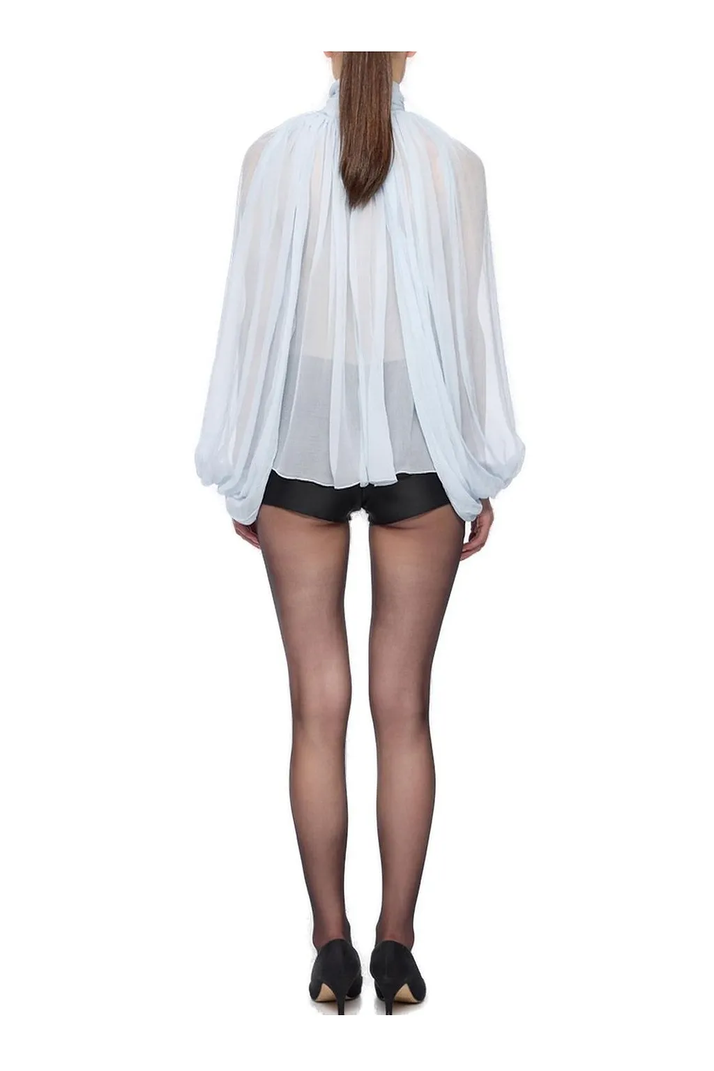 Atu Body Couture Scarcf Detailed Chiffon Blouse