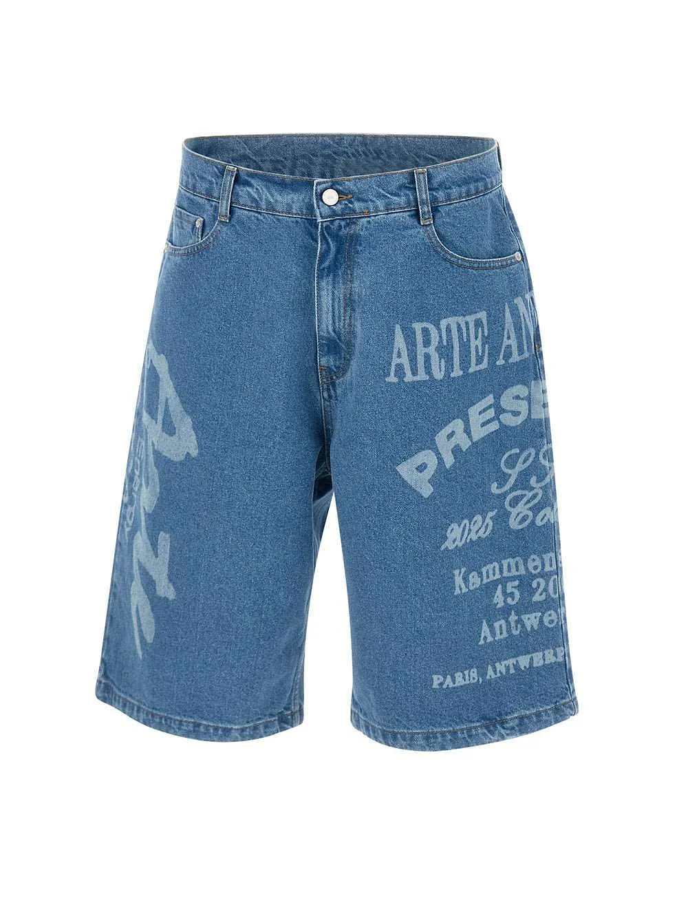 Arte Antwerp Logo-Printed Denim Shorts