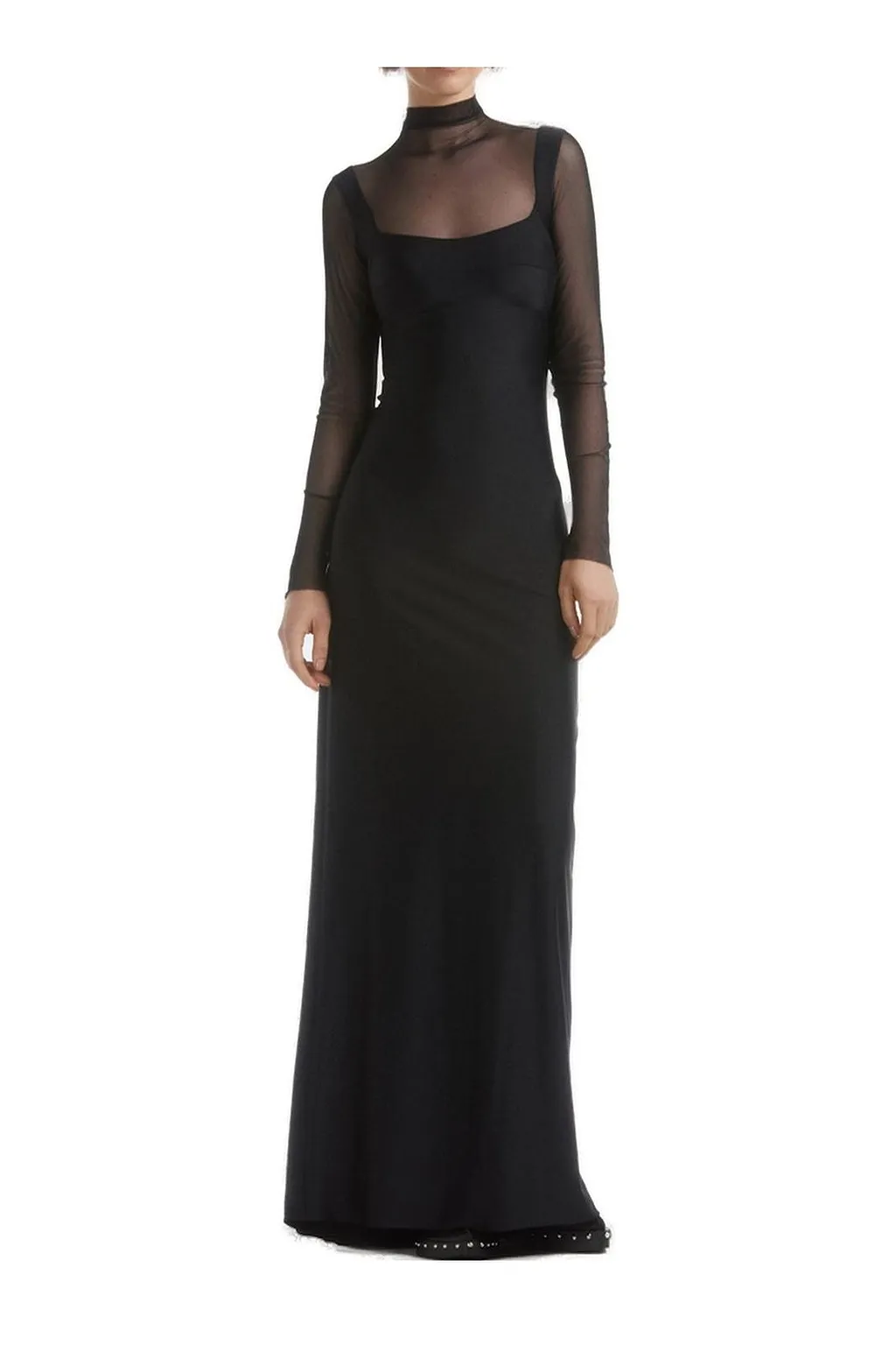 Atu Body Couture Sheer Sleeve Fitted Gown