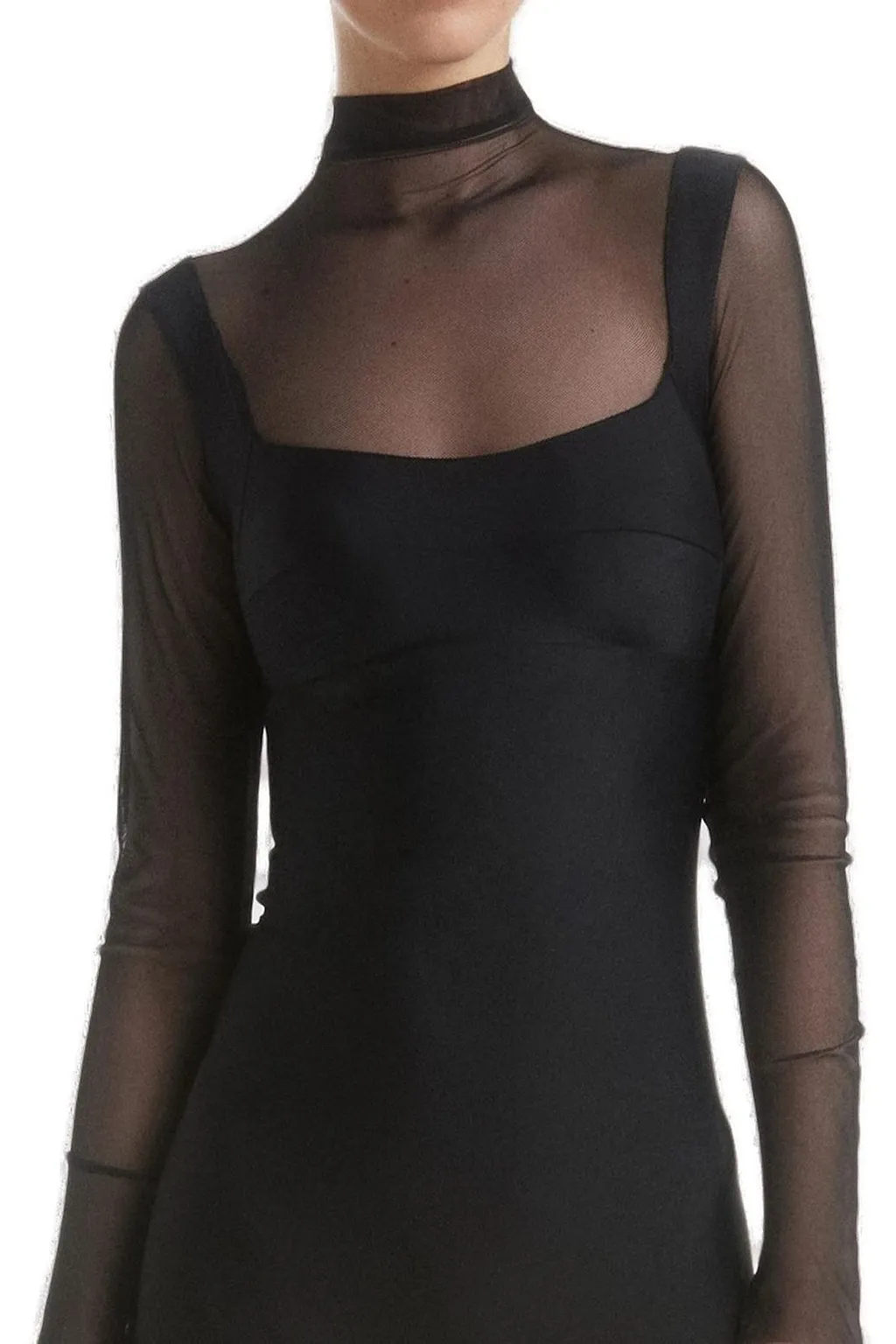 Atu Body Couture Sheer Sleeve Fitted Gown