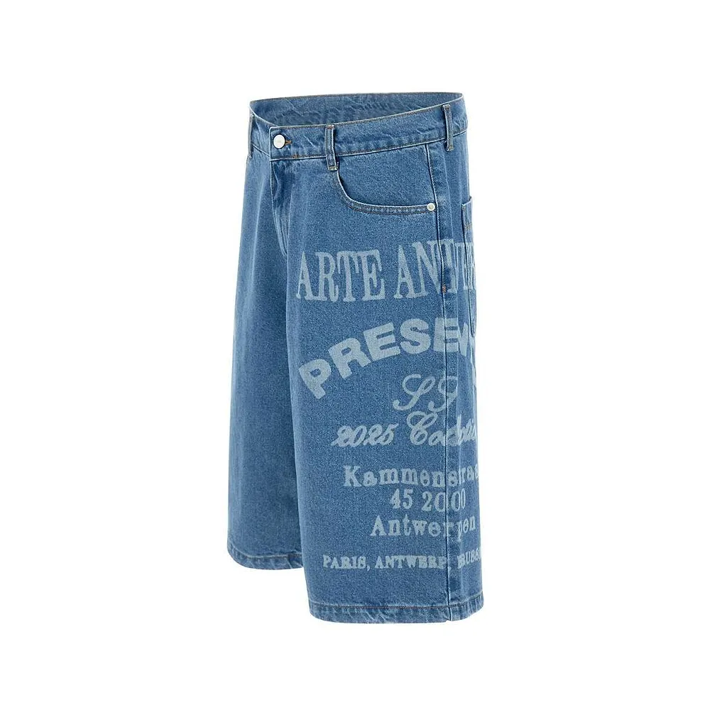 Arte Antwerp Logo-Printed Denim Shorts