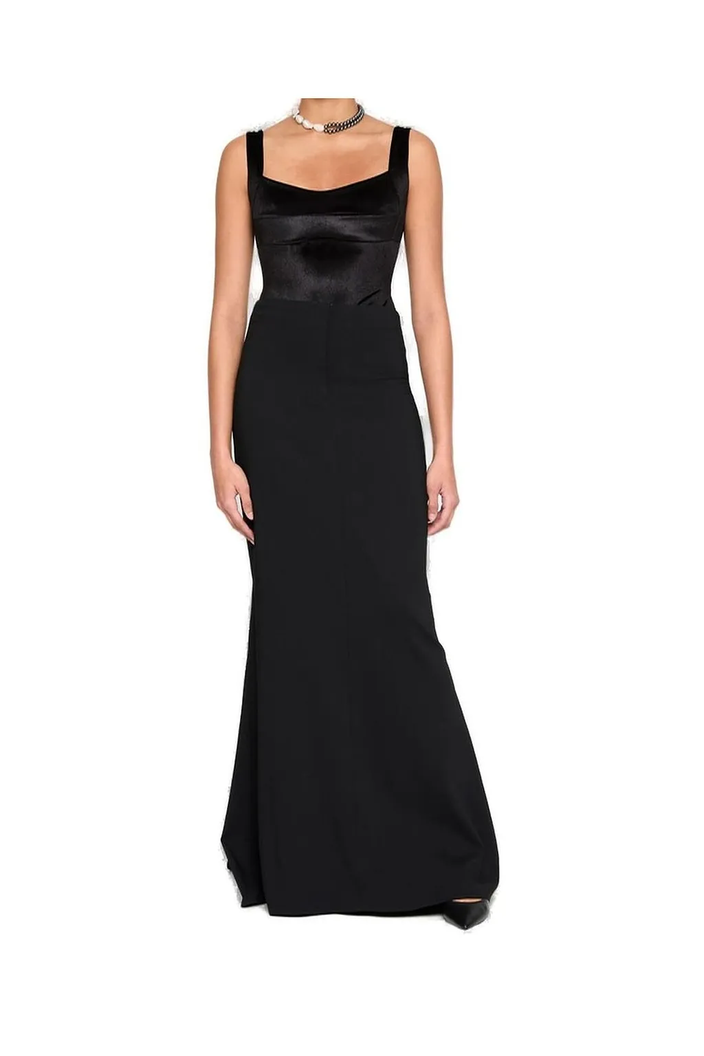 Atu Body Couture Square Neck Velvet Bodysuit