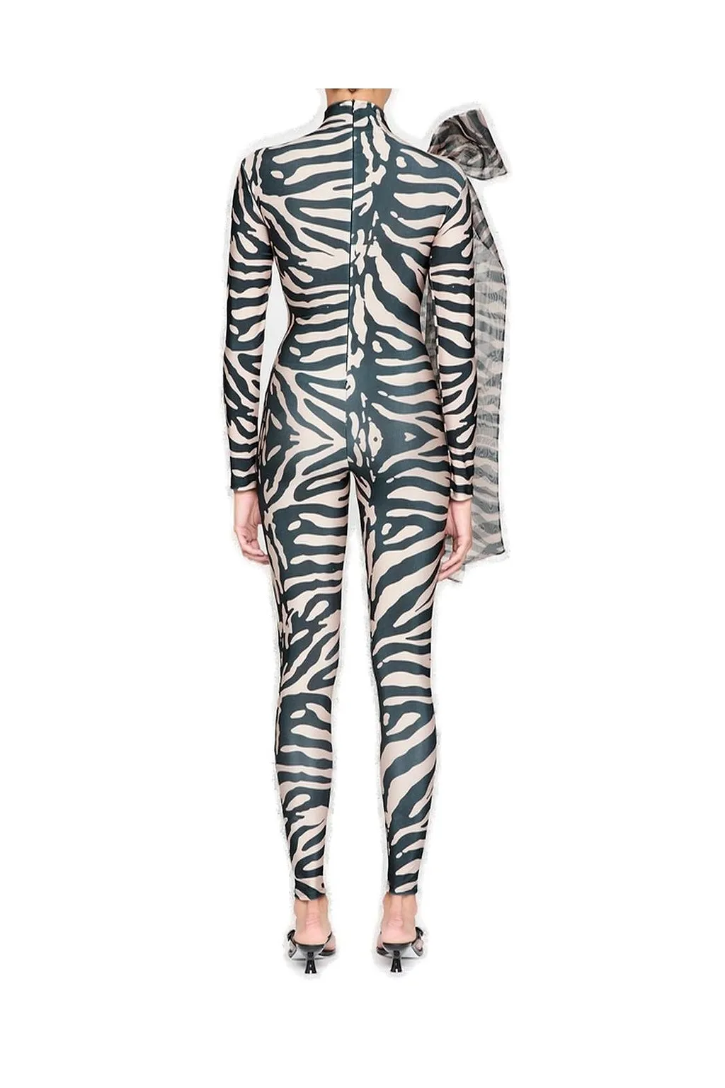 Atu Body Couture Tiger Print Bow Detailed Catsuit
