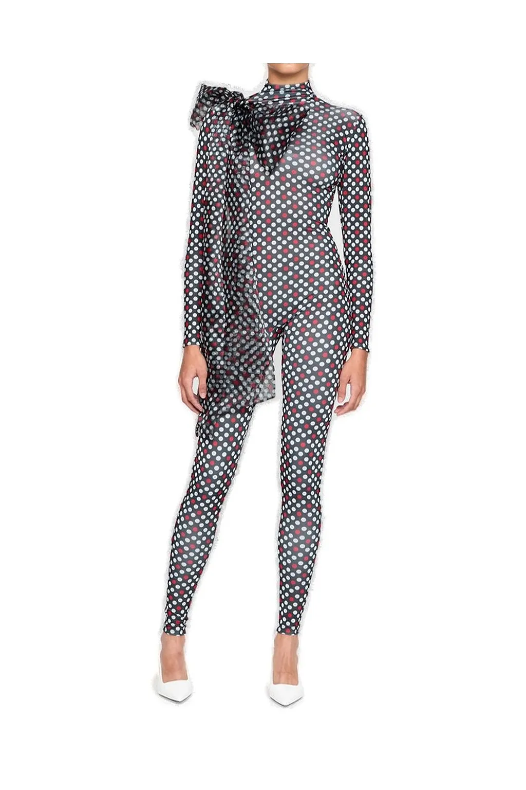 Atu Body Couture Small Dots Bow Detailed Catsuit