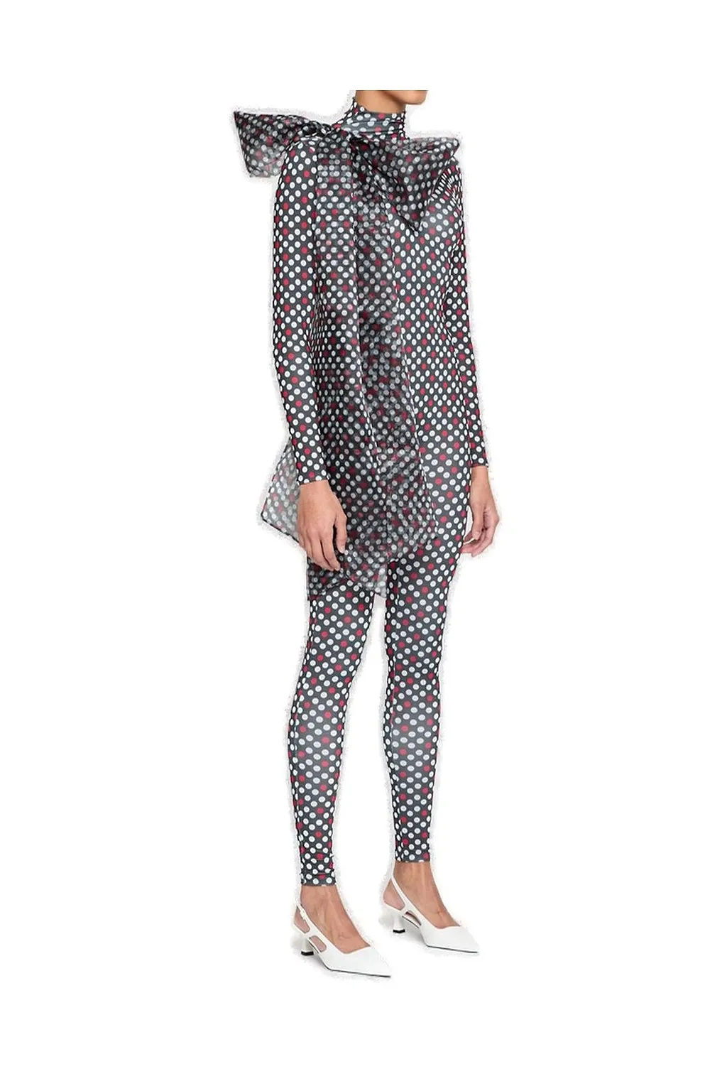 Atu Body Couture Small Dots Bow Detailed Catsuit