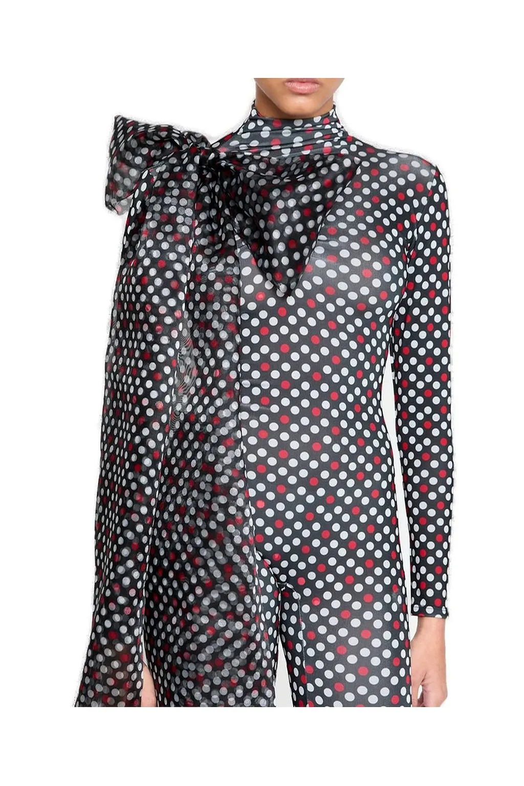 Atu Body Couture Small Dots Bow Detailed Catsuit