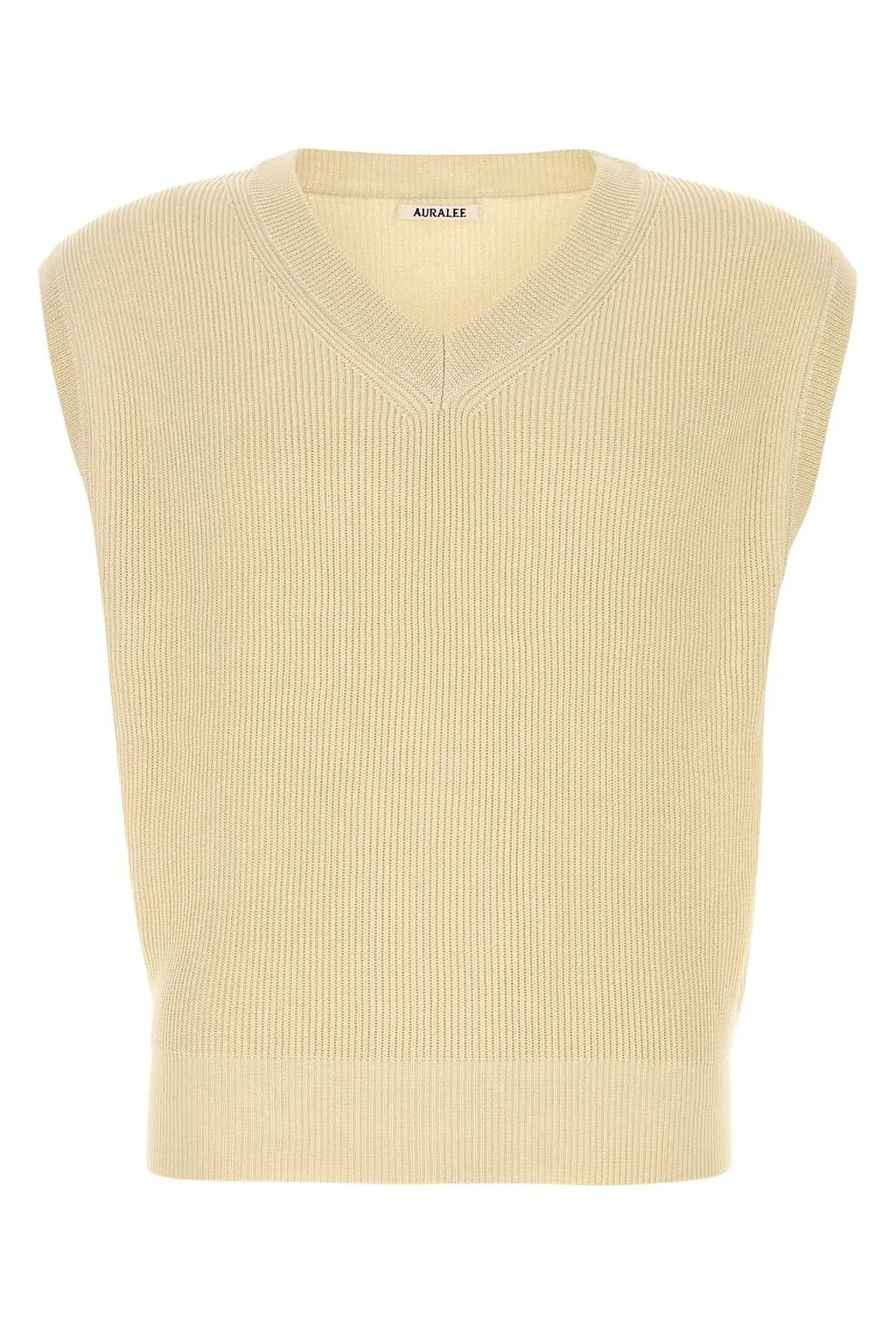 Auralee Flat Yarn Rib Knit Knitted Top
