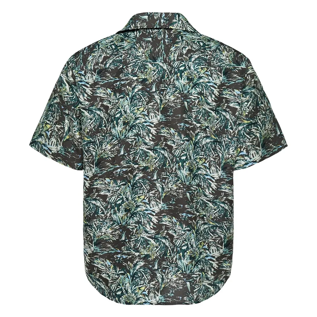 Auralee Printed Airy Satin Half-Sleeved Shirt