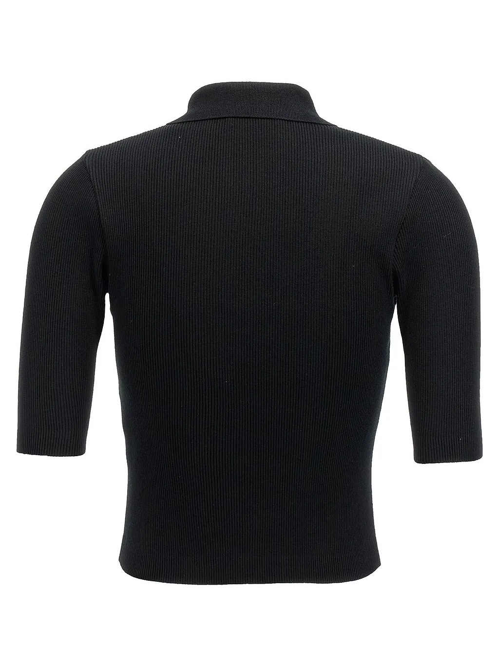 Auralee Ribbed Knit Polo Top