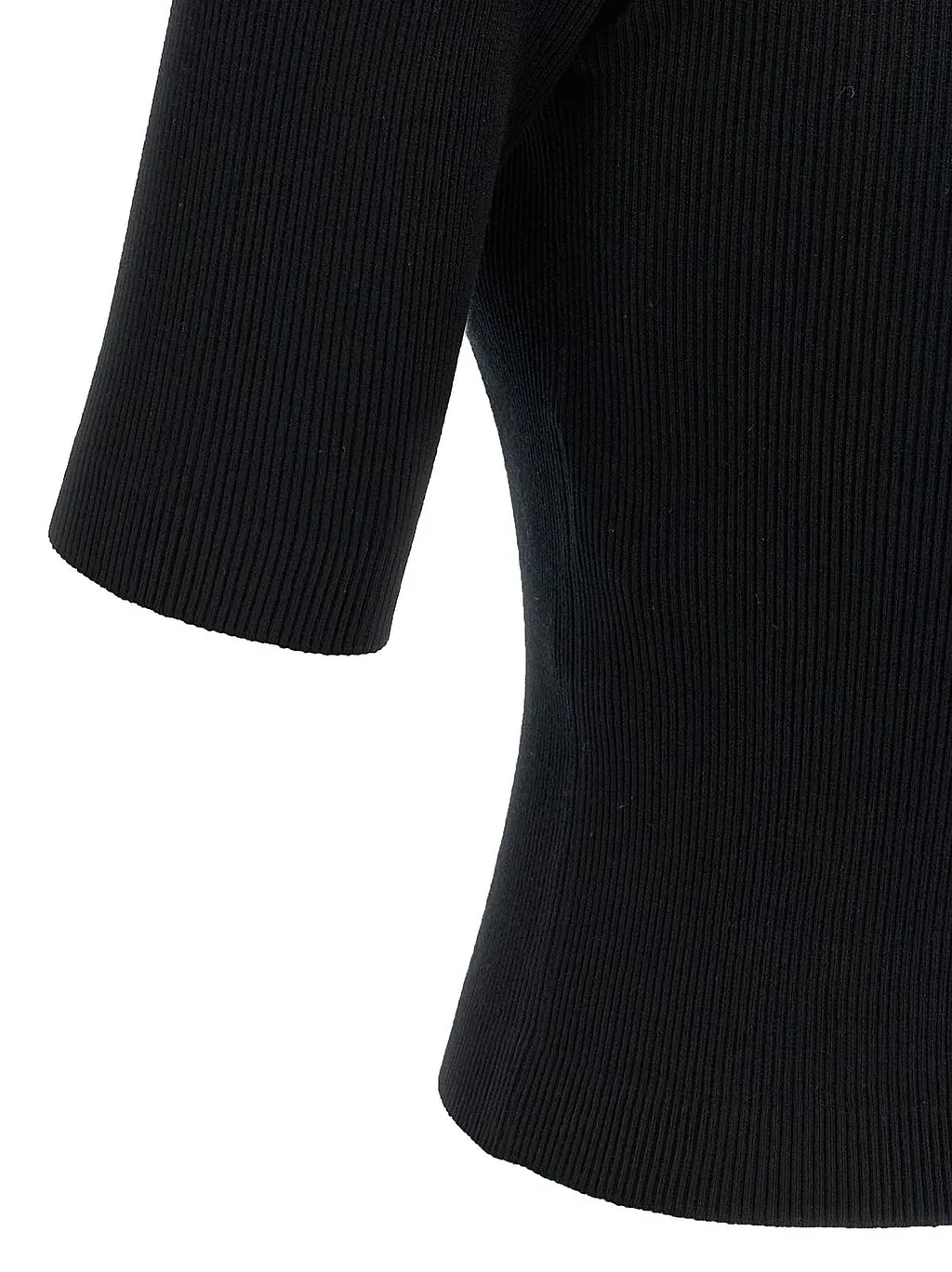 Auralee Ribbed Knit Polo Top