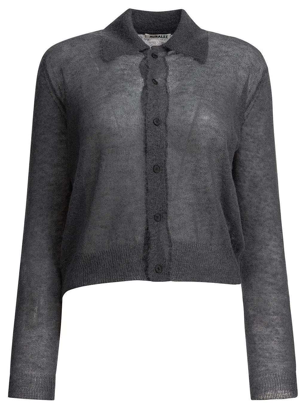 Auralee Sheer Knit Shirt Cardigan