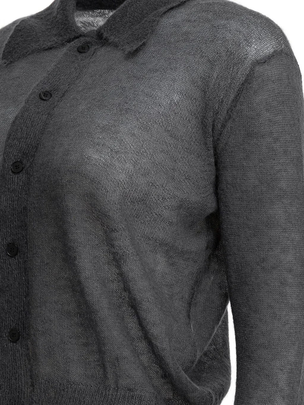 Auralee Sheer Knit Shirt Cardigan