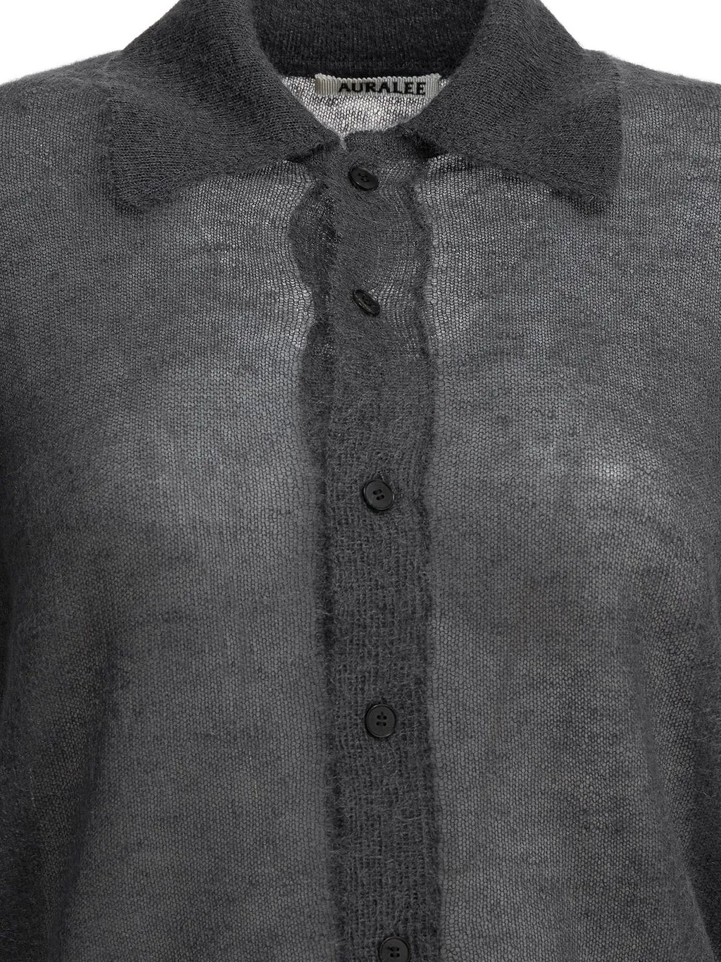 Auralee Sheer Knit Shirt Cardigan