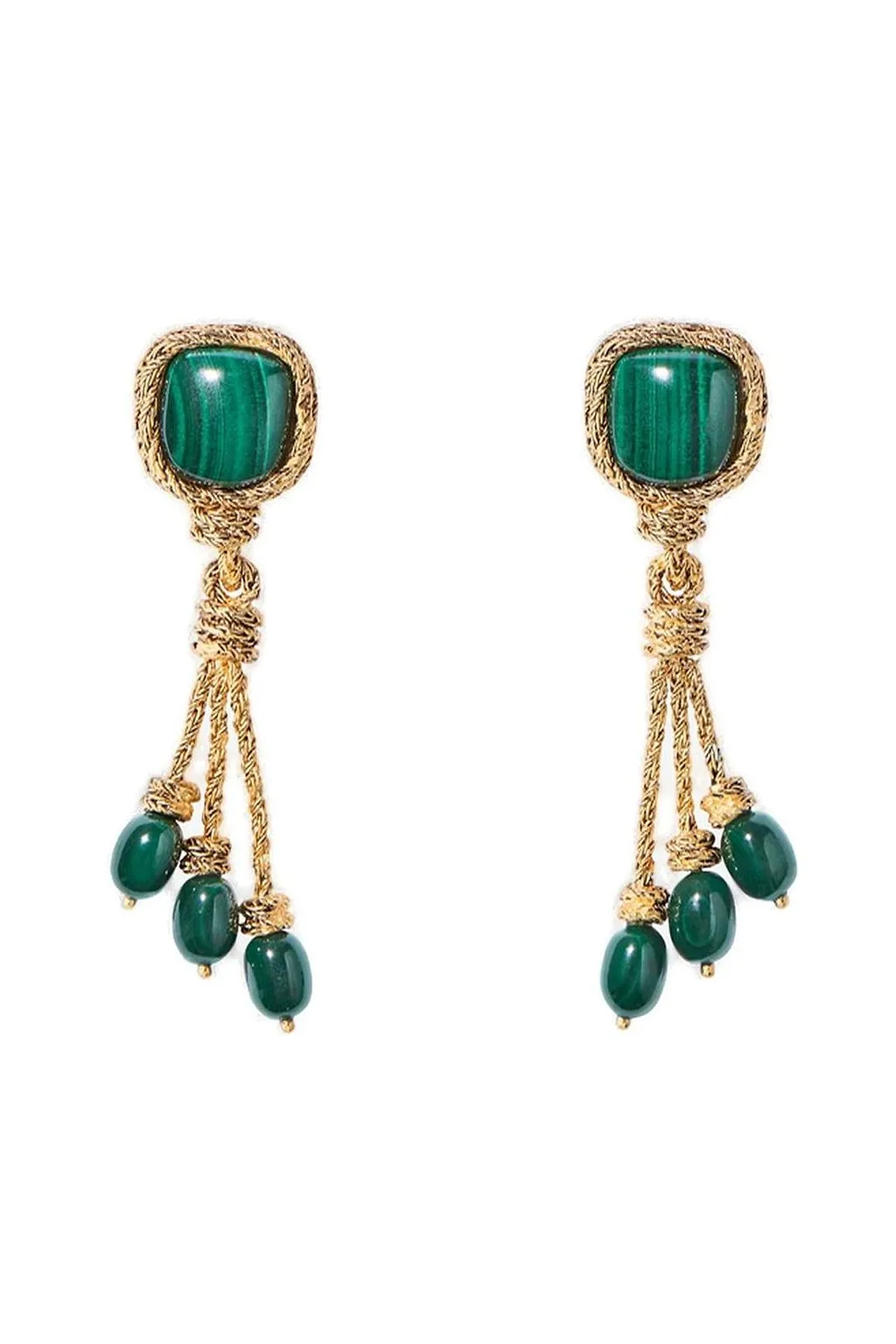 Aurelie Bidermann Miki Malachite Earrings