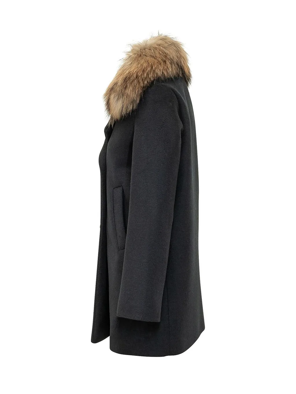 Ava Adore Double-Breasted Fur Collar Coat