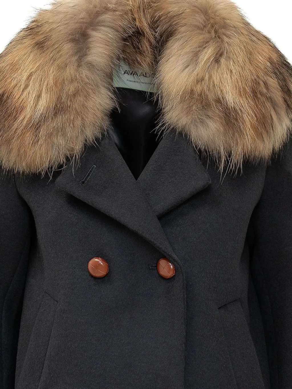 Ava Adore Double-Breasted Fur Collar Coat