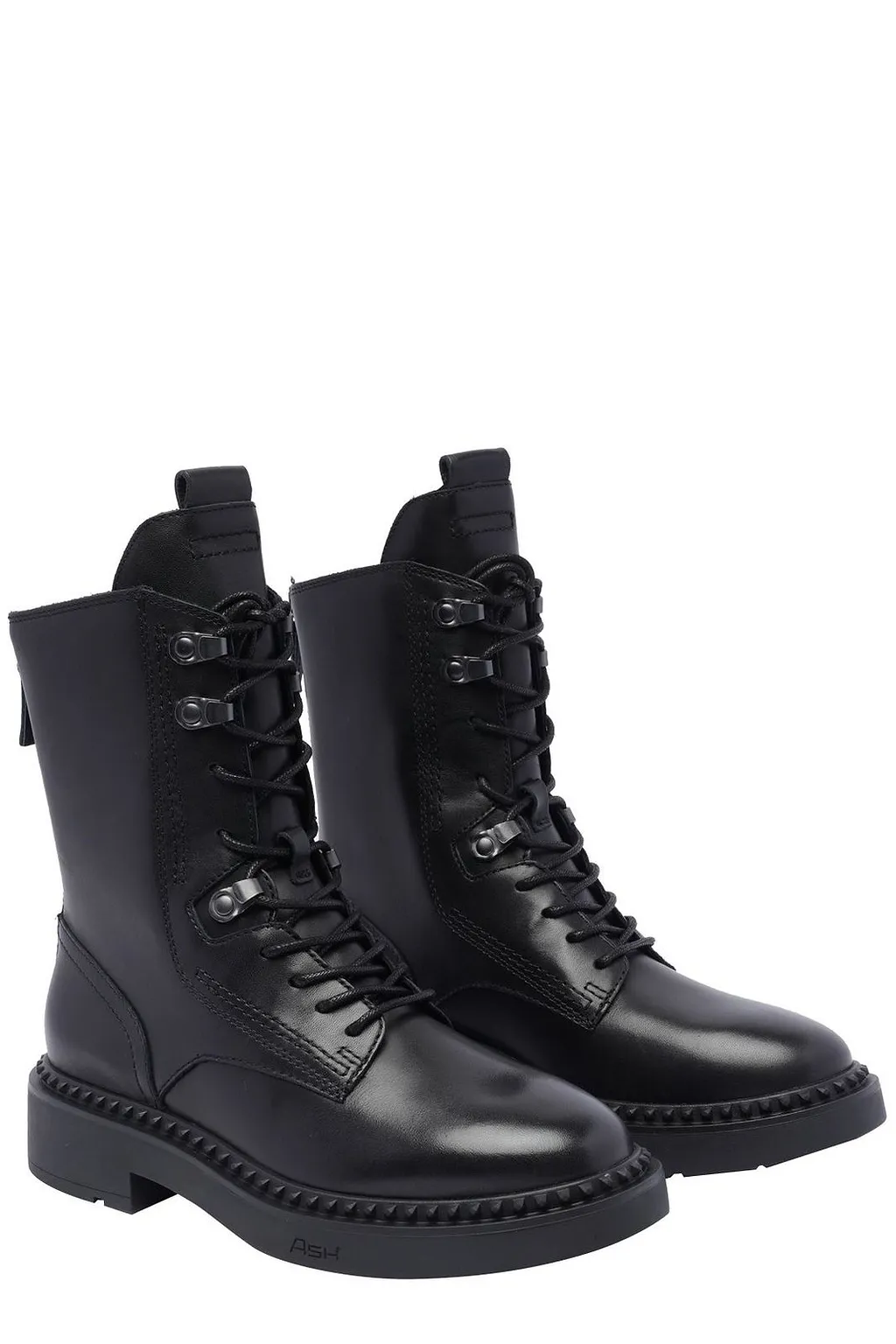 Ash Round Toe Lace-Up Boots