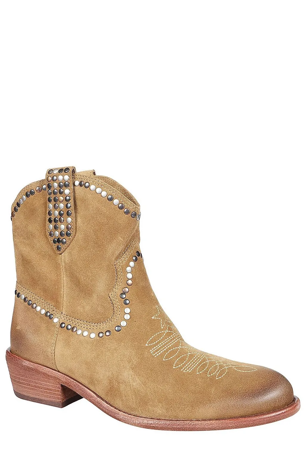 Ash Gipsy Studded Embroidered Ankle Boots