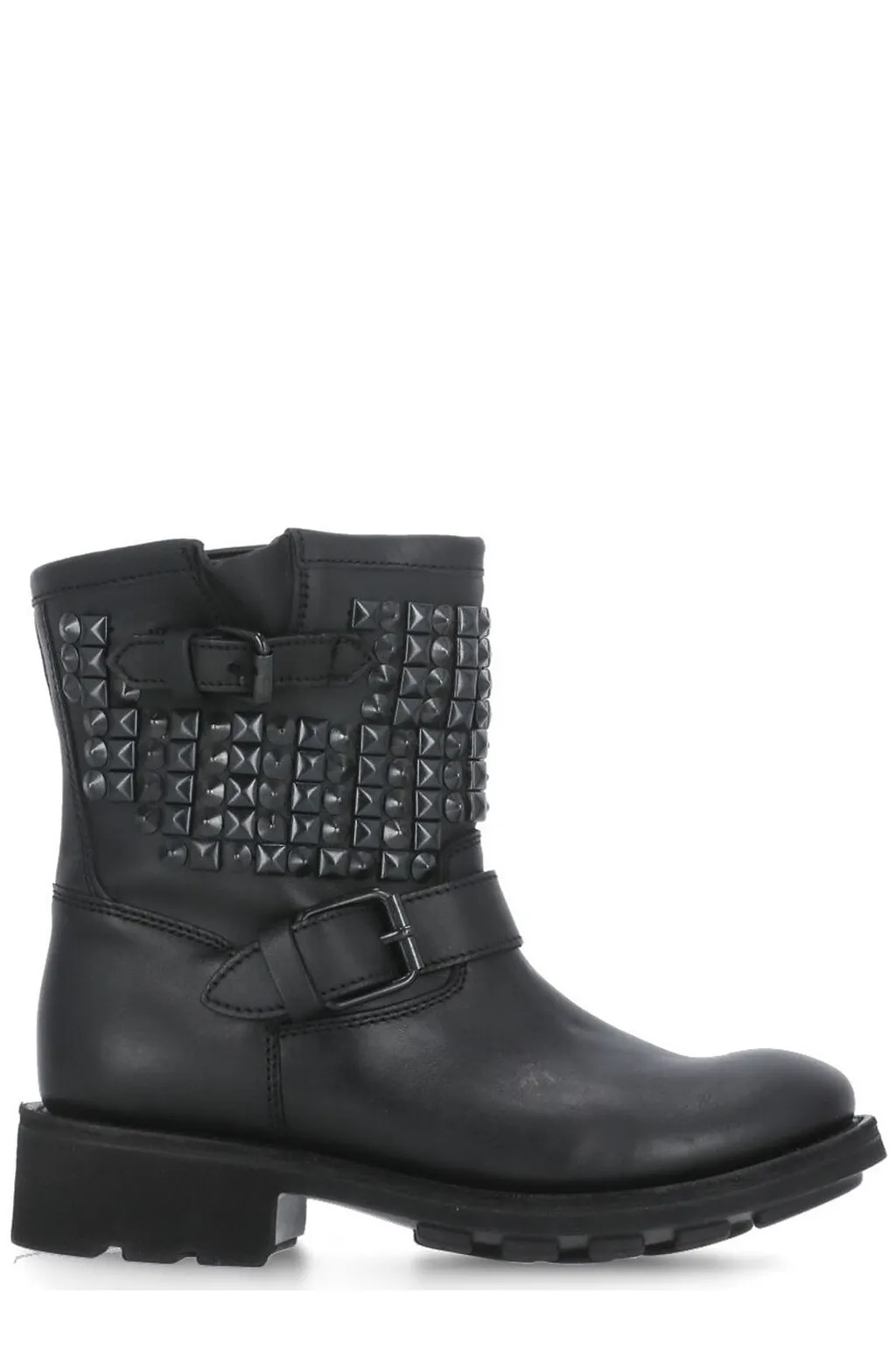 Ash Stud Embellished Buckle-Detailed Boots