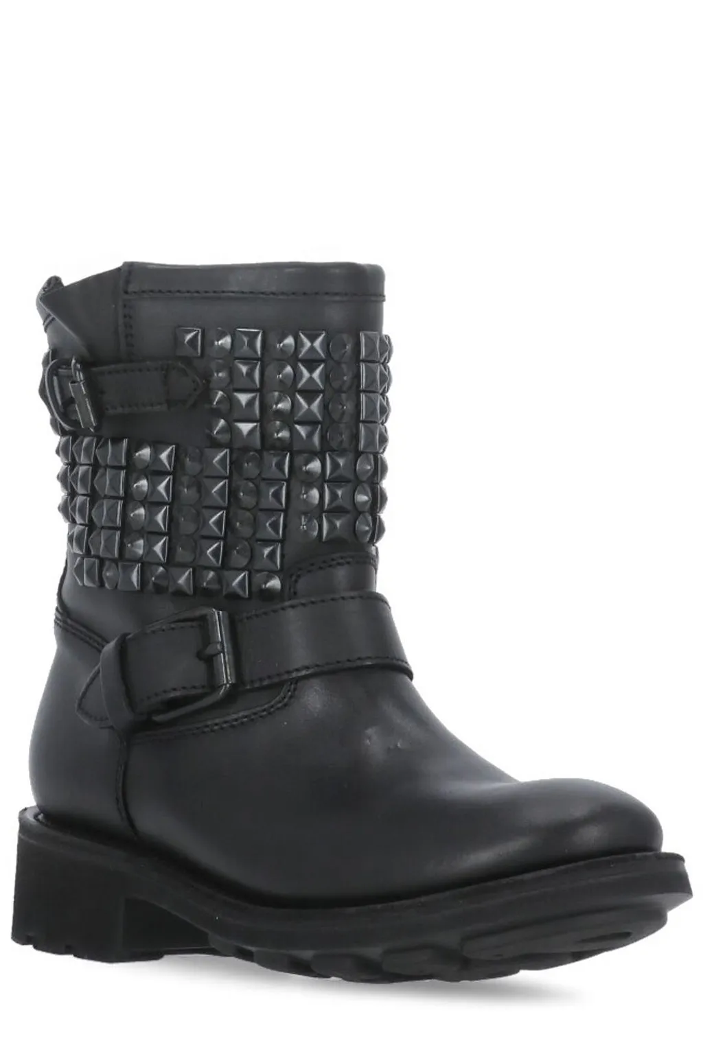Ash Stud Embellished Buckle-Detailed Boots