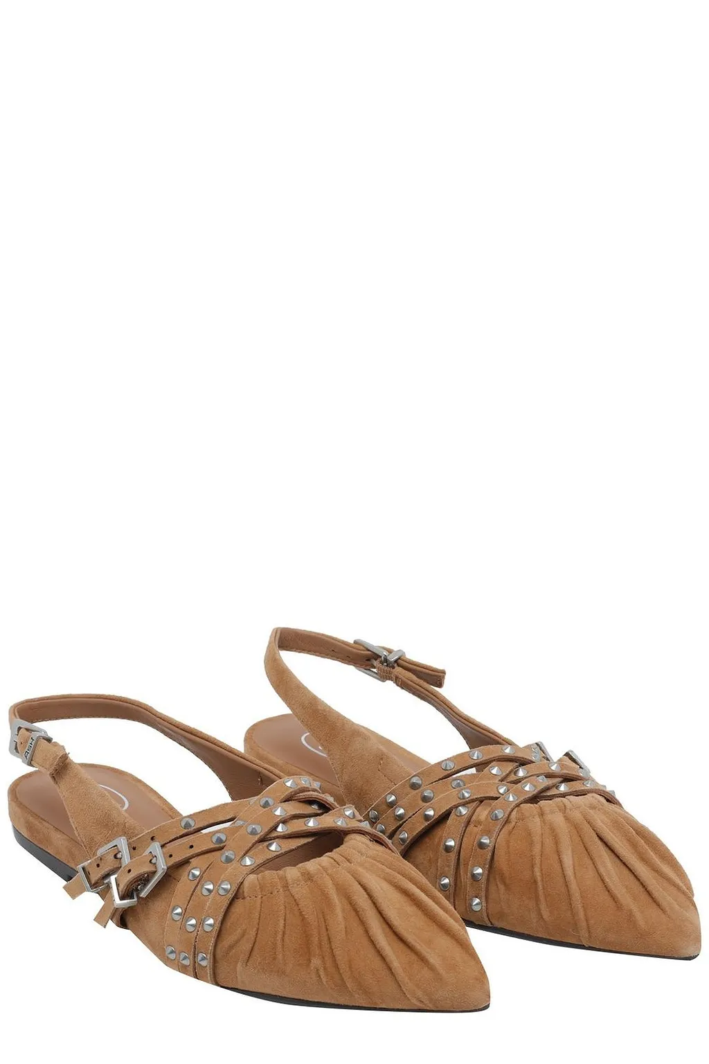 Ash Stud Detailed Pointed Toe Flat Shoes