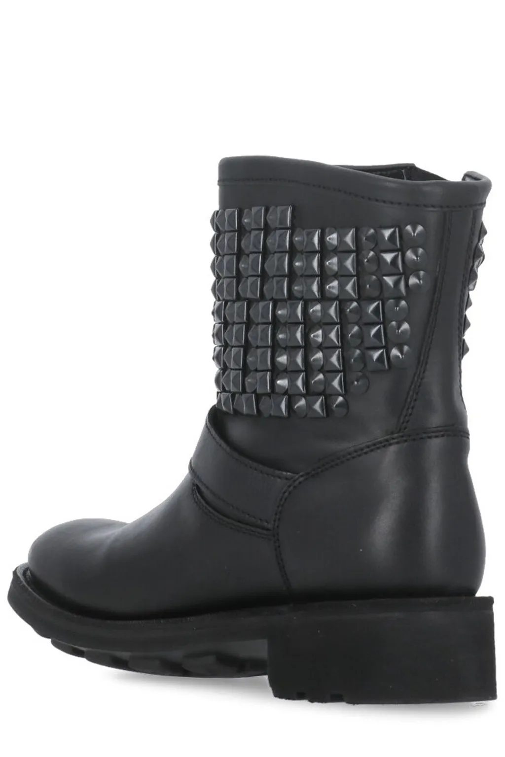 Ash Stud Embellished Buckle-Detailed Boots