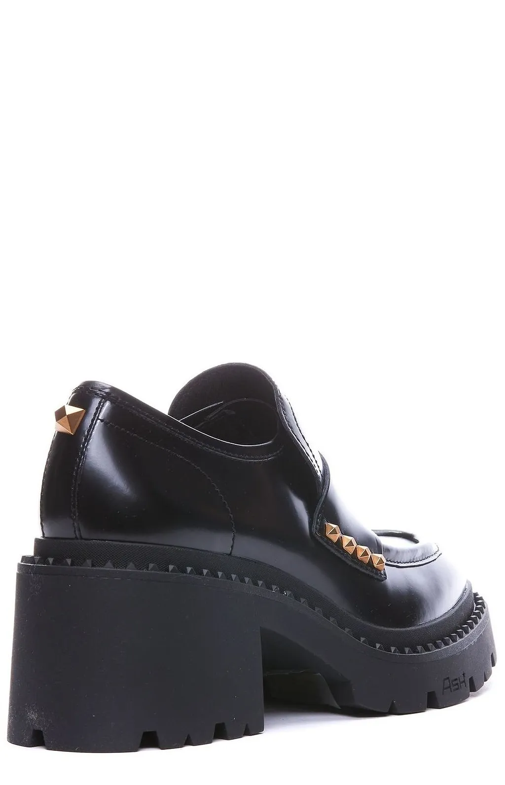 Ash Stud Embellished Round Toe Loafers