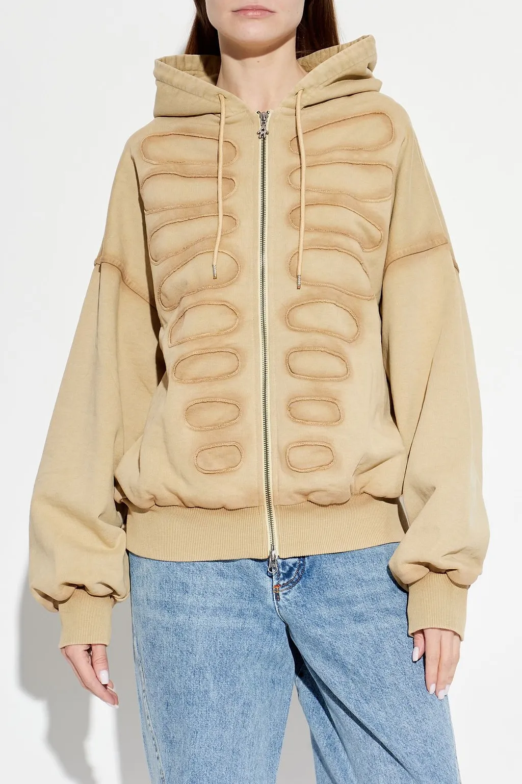 Avavav Embossed Zip-Up Hoodie