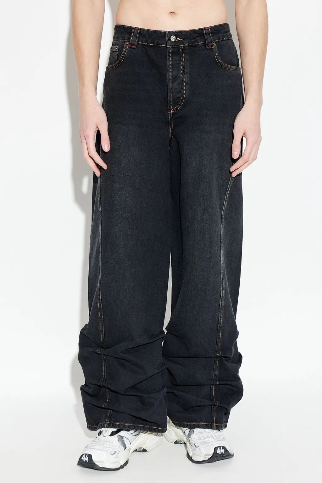 Avavav Ruched Wide-Leg Jeans