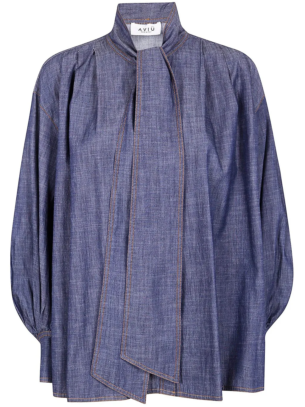 Aviù Pleated Denim Shirt