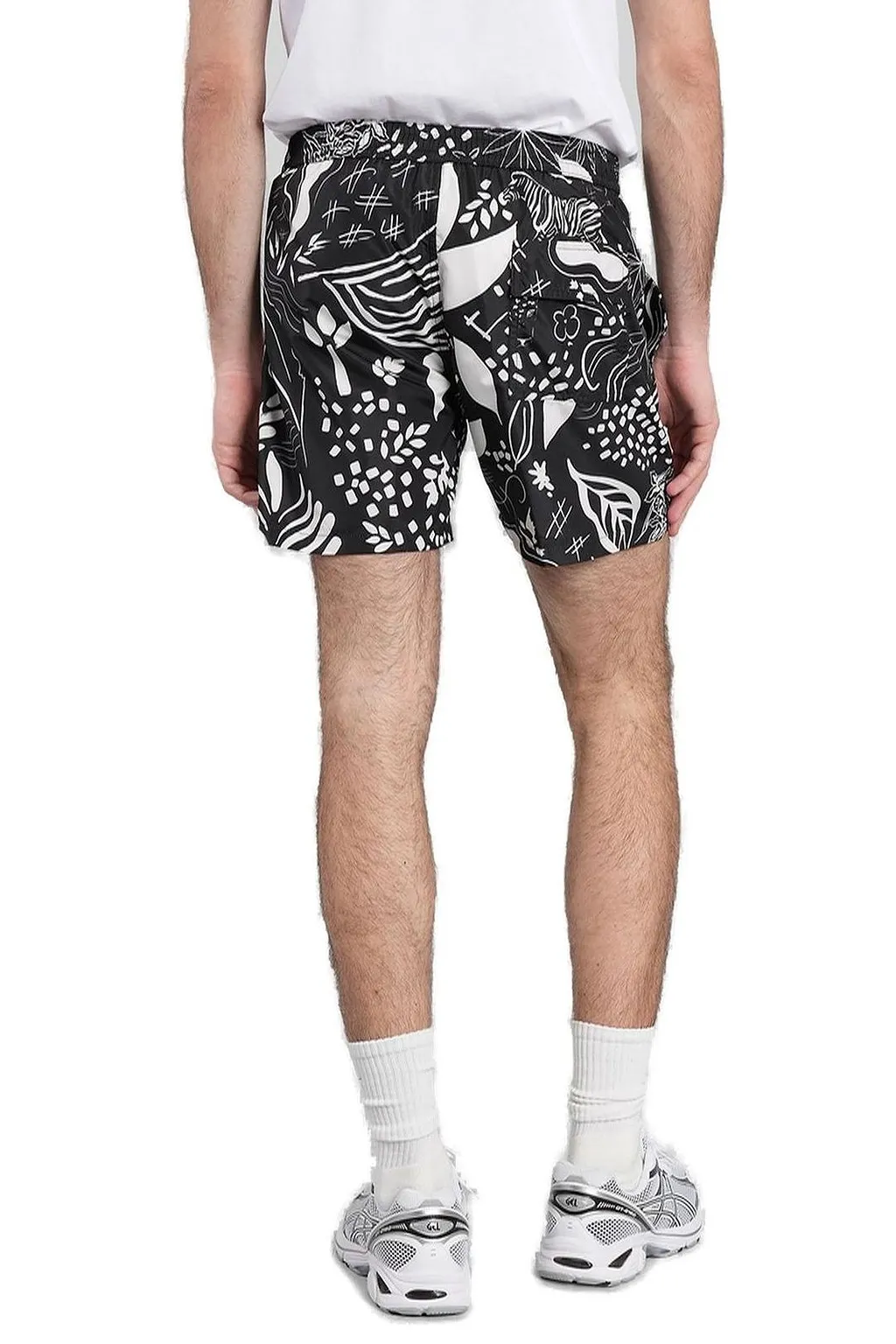 Aspesi Graphic Printed Buttoned Swim Shorts
