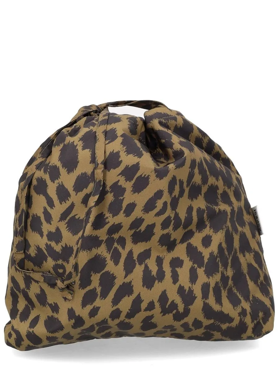Aspesi Leopard Printed Drawstring Pouch