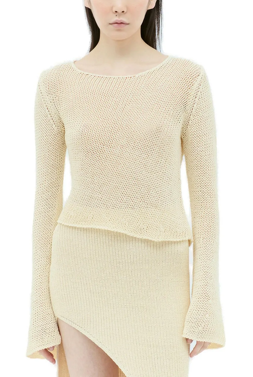 Aya Muse Dai Open-Knit Crewneck Jumper