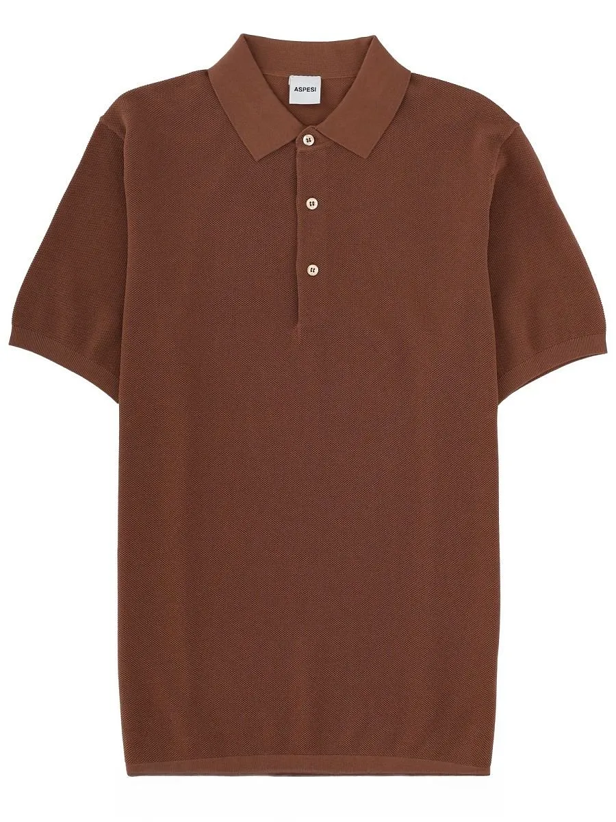 Aspesi Textured Knit Polo Shirt