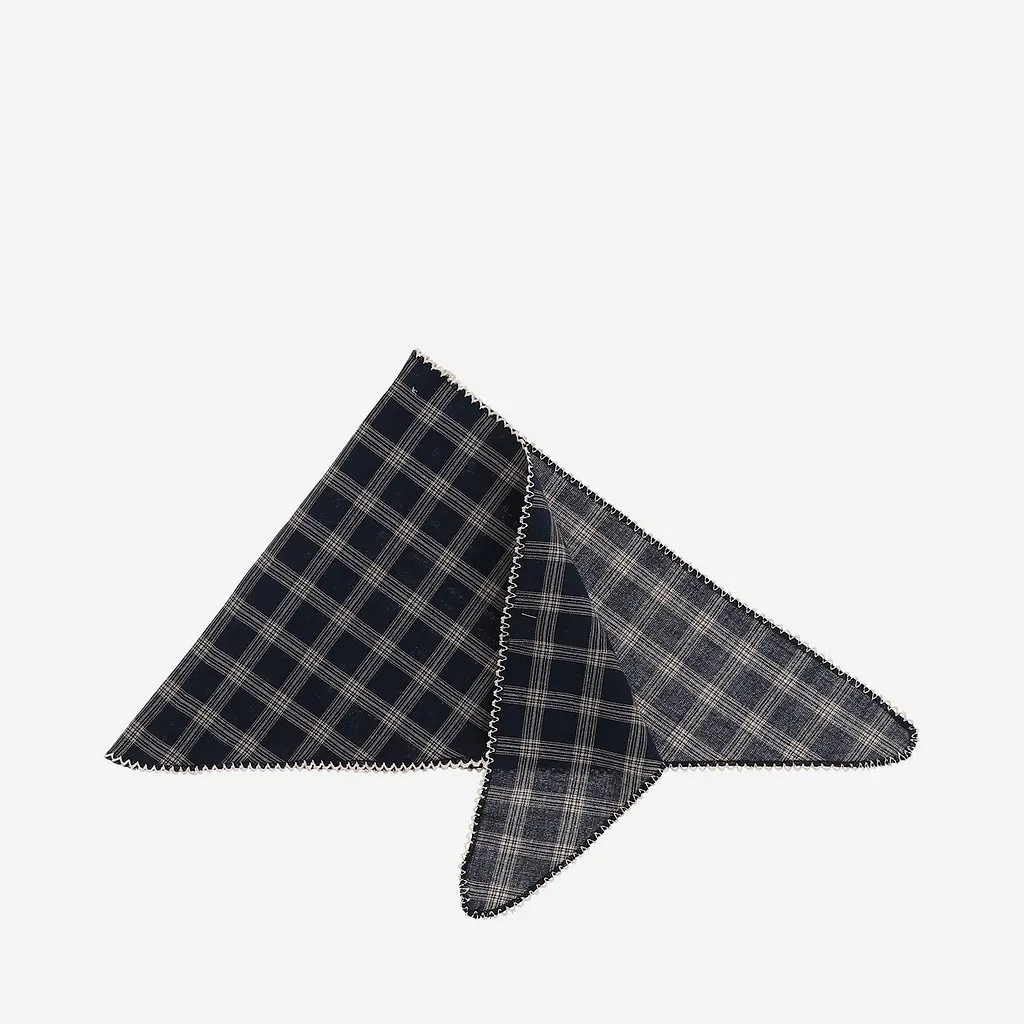 Babe & Tess Checked Triangle Scarf