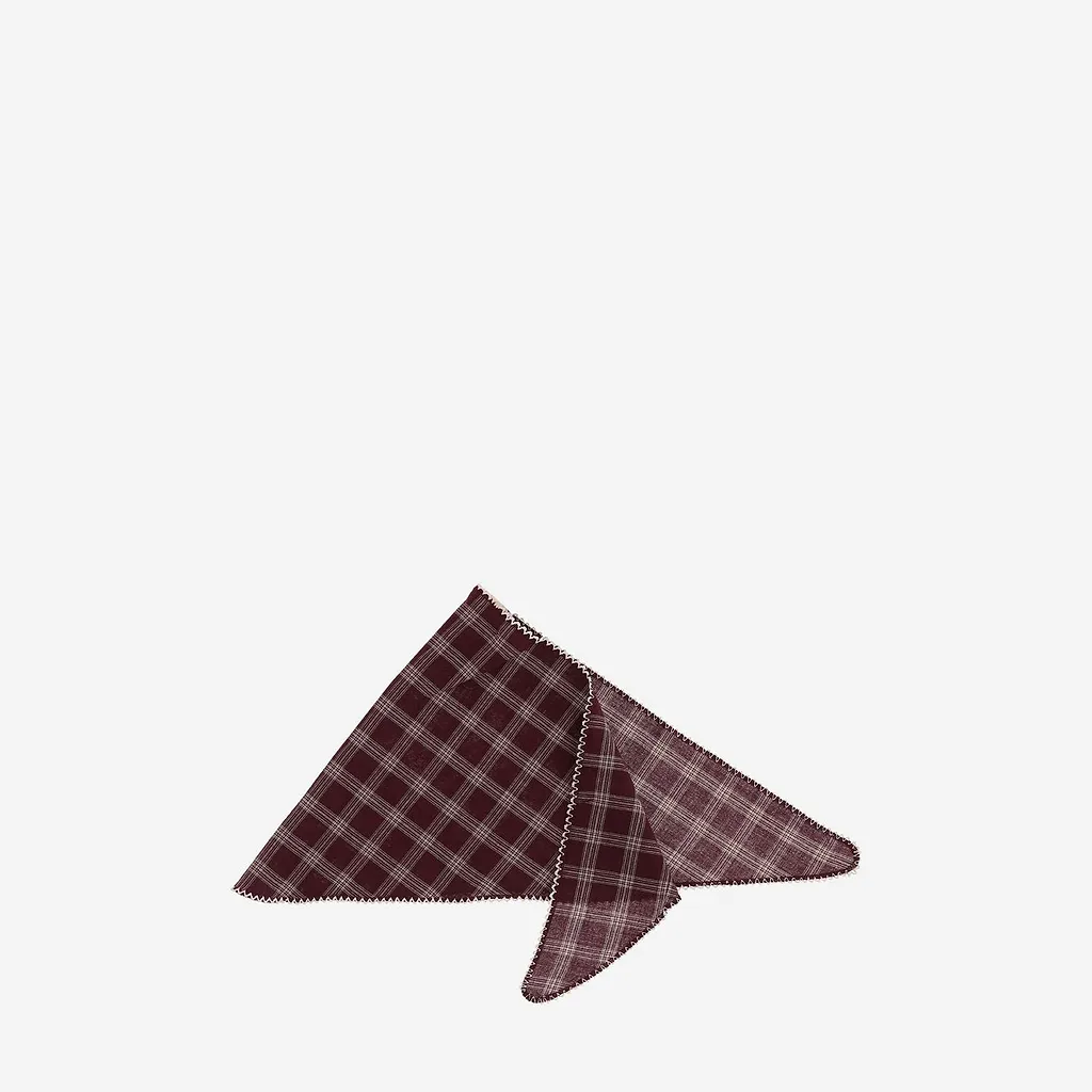 Babe & Tess Checked Triangle Scarf