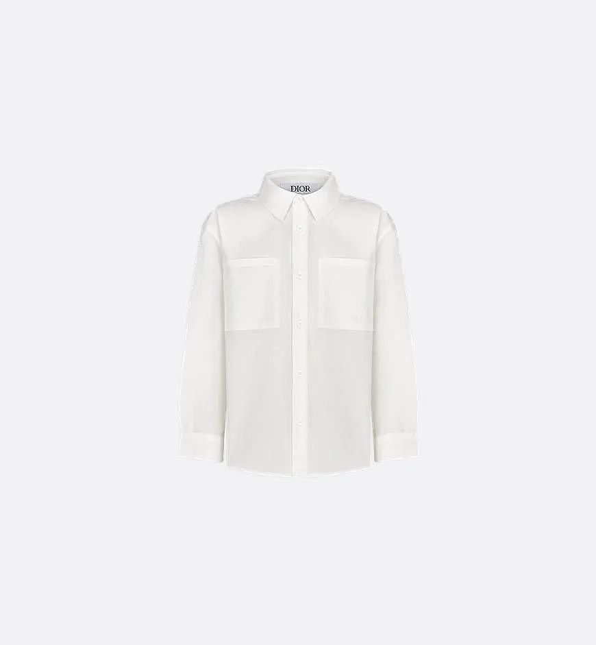 Baby Dior Logo Trim Pocket Shirt