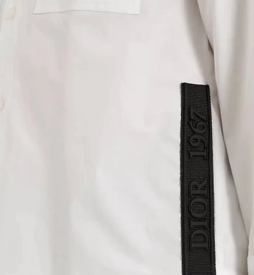 Baby Dior Logo Trim Pocket Shirt