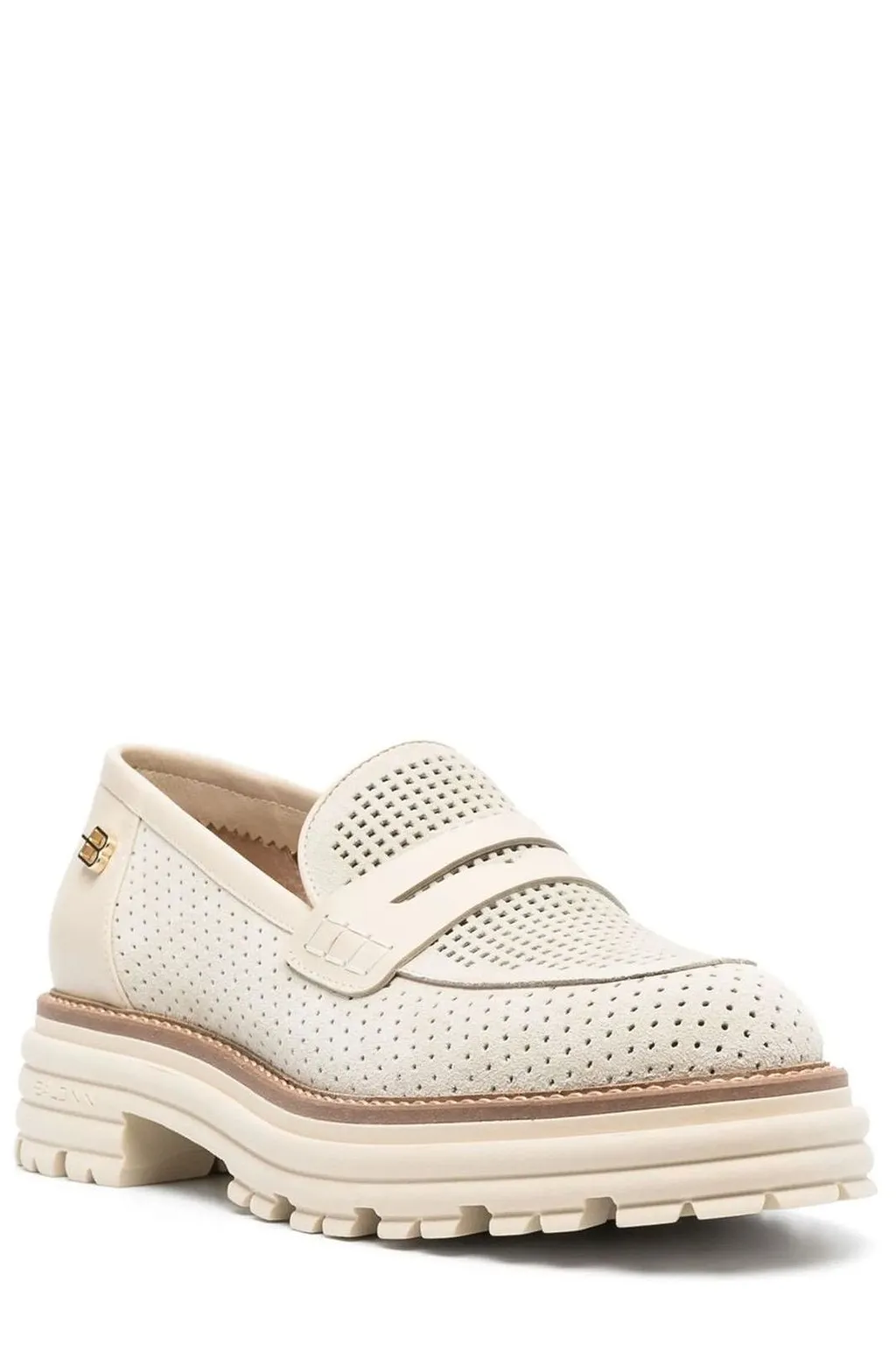 Baldinini Perforated Platform Flat Shoes