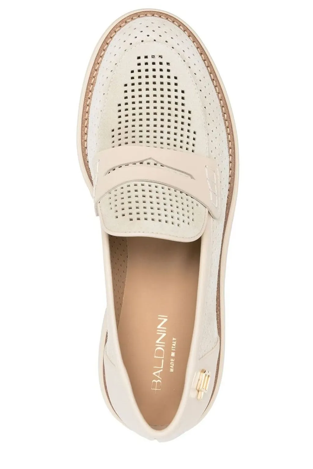 Baldinini Perforated Platform Flat Shoes