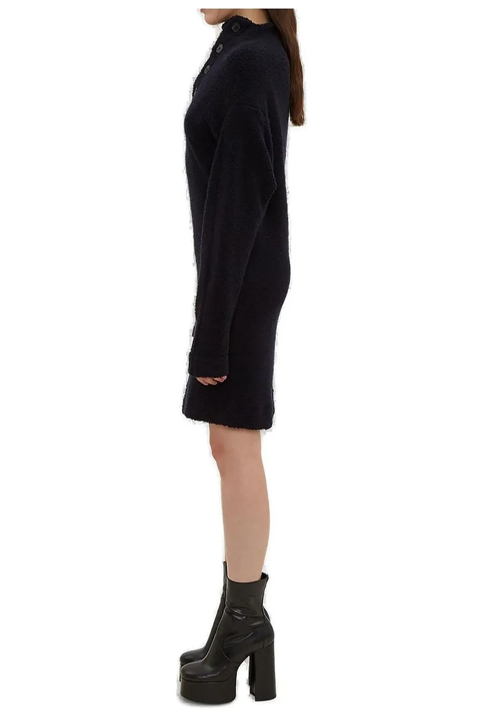 Atlein Asymmetrical Neck Knitted Dress