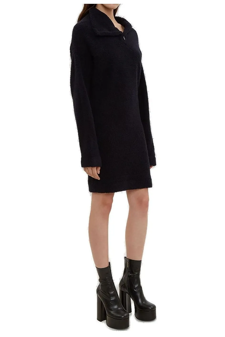 Atlein Asymmetrical Neck Knitted Dress