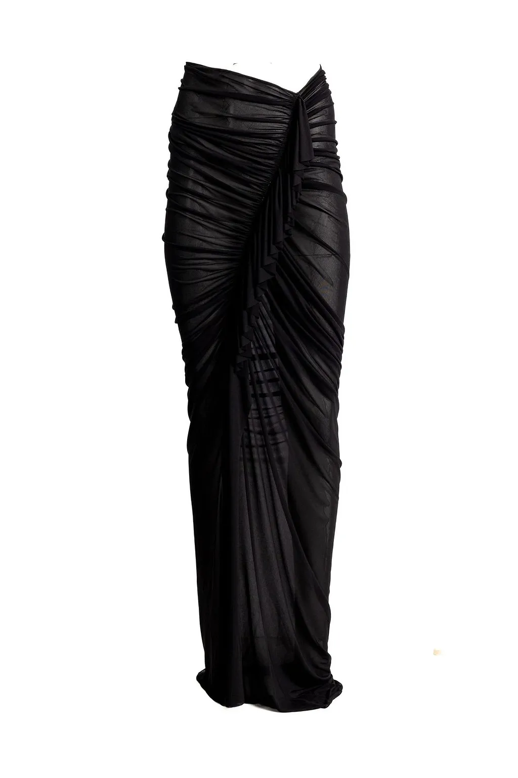 Atlein Ruched Draped Maxi Skirt