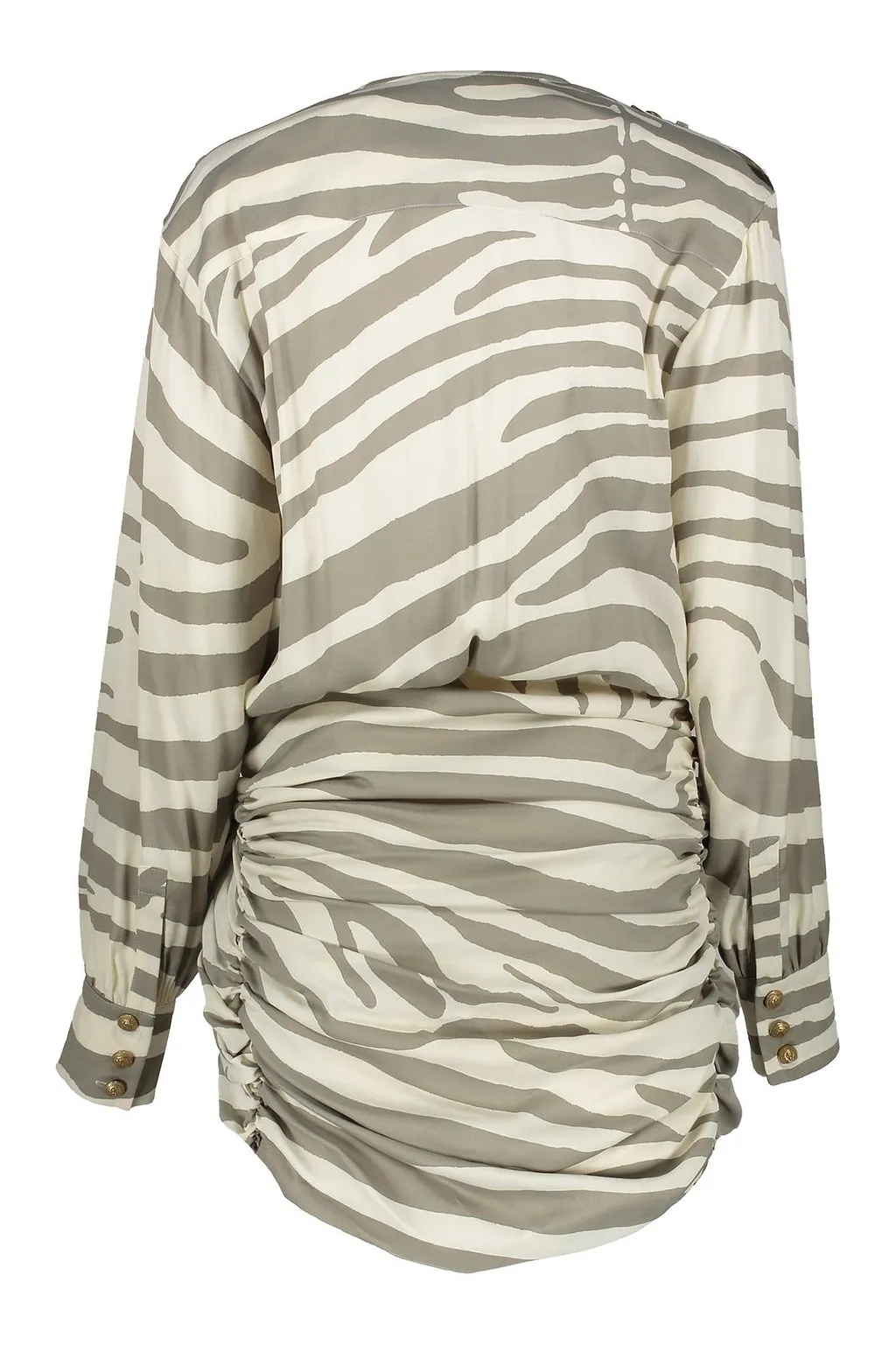 Balmain Draped Zebra Print Dress